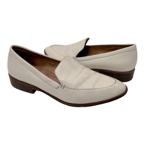 Madewell The Frances Leather Loafer in Vintage Canvas Cream woman’s size 8 - Picture 10 of 11